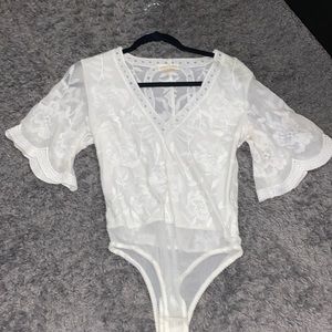 Lulu’s White Lace Bodysuit